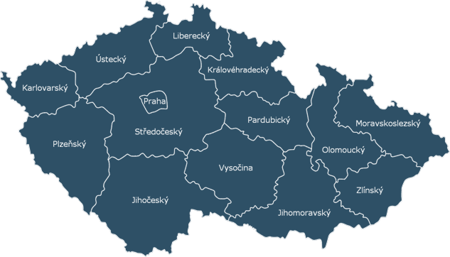 Mapa kraje ČR